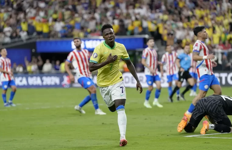 Vinicius Júnior brilha e Brasil derrota Paraguai na Copa América