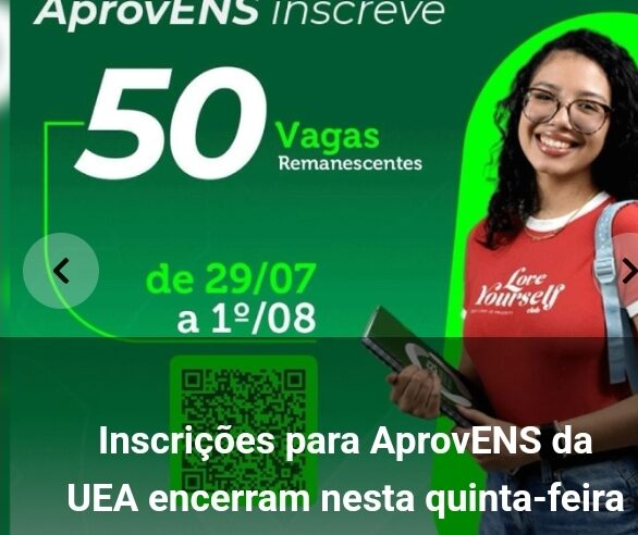 Inscrições para AprovENS da UEA encerram nesta quinta-feira