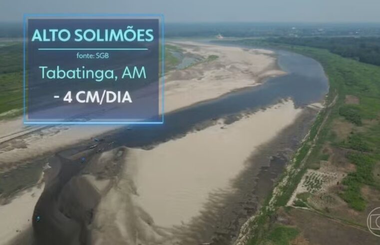 Seca do Rio Solimões prejudica comércio nas fronteiras do Brasil com a Colômbia e o Peru