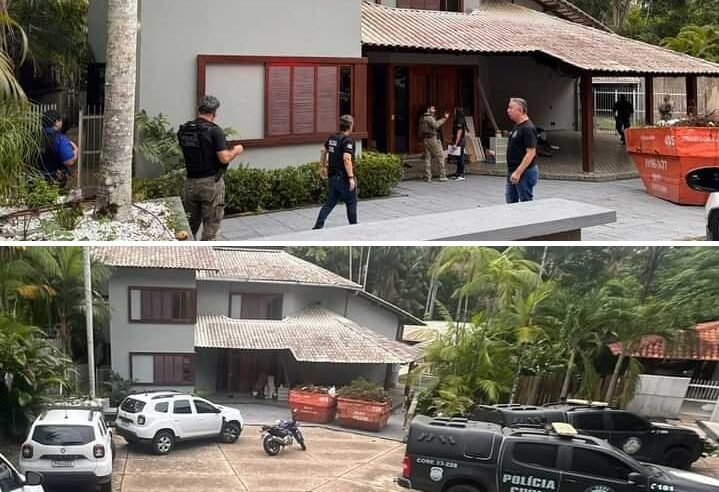 Policiais cumpriram na manhã de hoje mandado de busca e apreensão na residência do jornalista Alex Braga